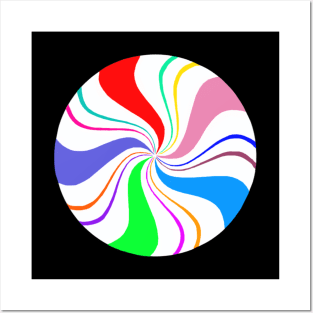 Round Rainbow Peppermint Candy Posters and Art